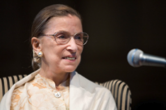 The late Justice Ruth Bader Ginsburg speaks in 2005.