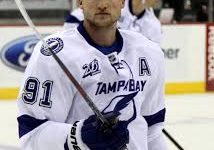 Tampa Bays Steven Stamkos warms up before game 3 of the Stanley Cup Finals on Sept. 23.
