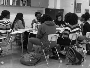 Students sit down and discuss the Minority Scholars Programs purpose at a meeting on Nov. 12, 2019.