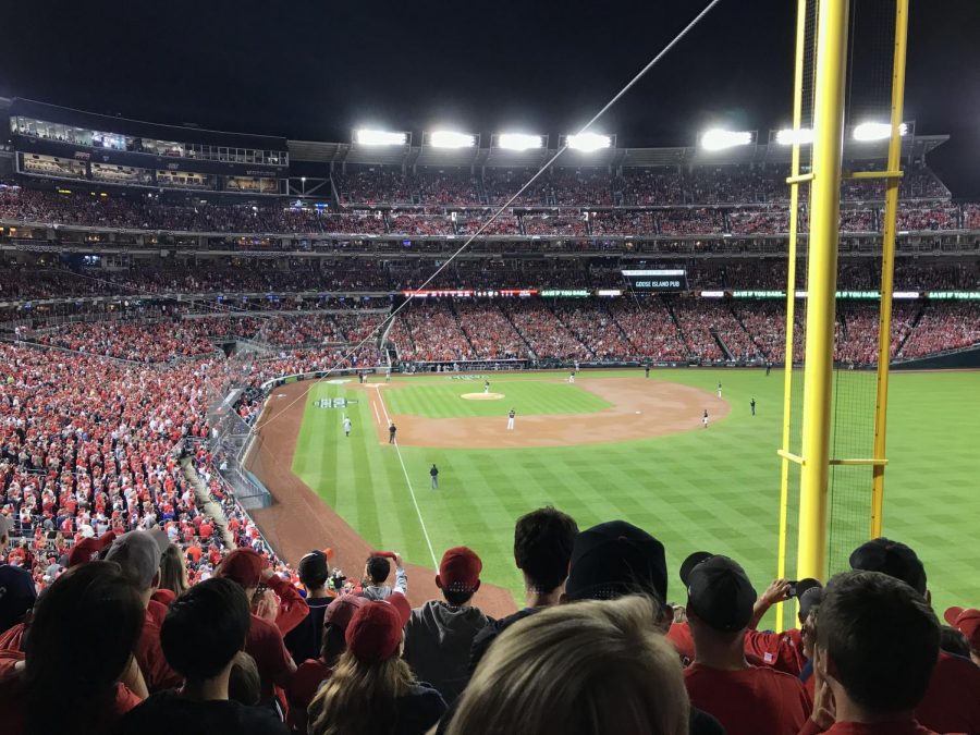 Nationals fans get ready for game 5 of the World Series on Oct. 27, 2019.