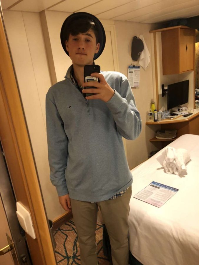 Junior Sam Gross gets ready to celebrate New Years on a cruise ship during the 2019 winter break.
