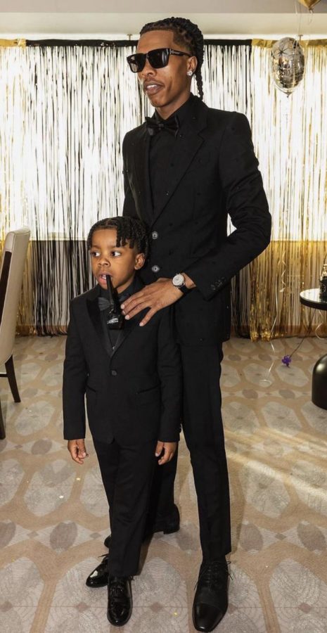 Lil Baby and his son before the Grammys.