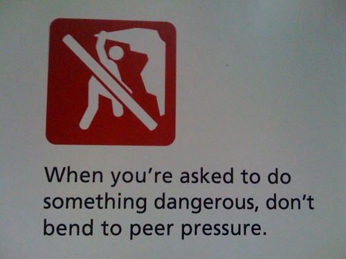 A peer pressure prevention awareness poster