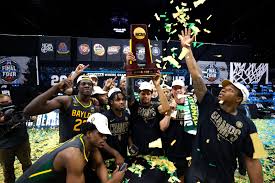 Baylor celebrates winning the NCAA tournament for the first time in their schools history.
