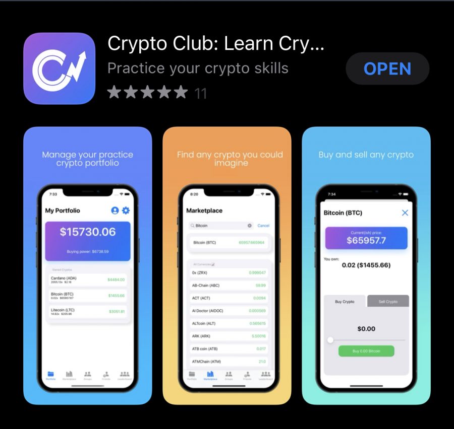 The Crypto Club app was created by club president Tyler Cosgrove.