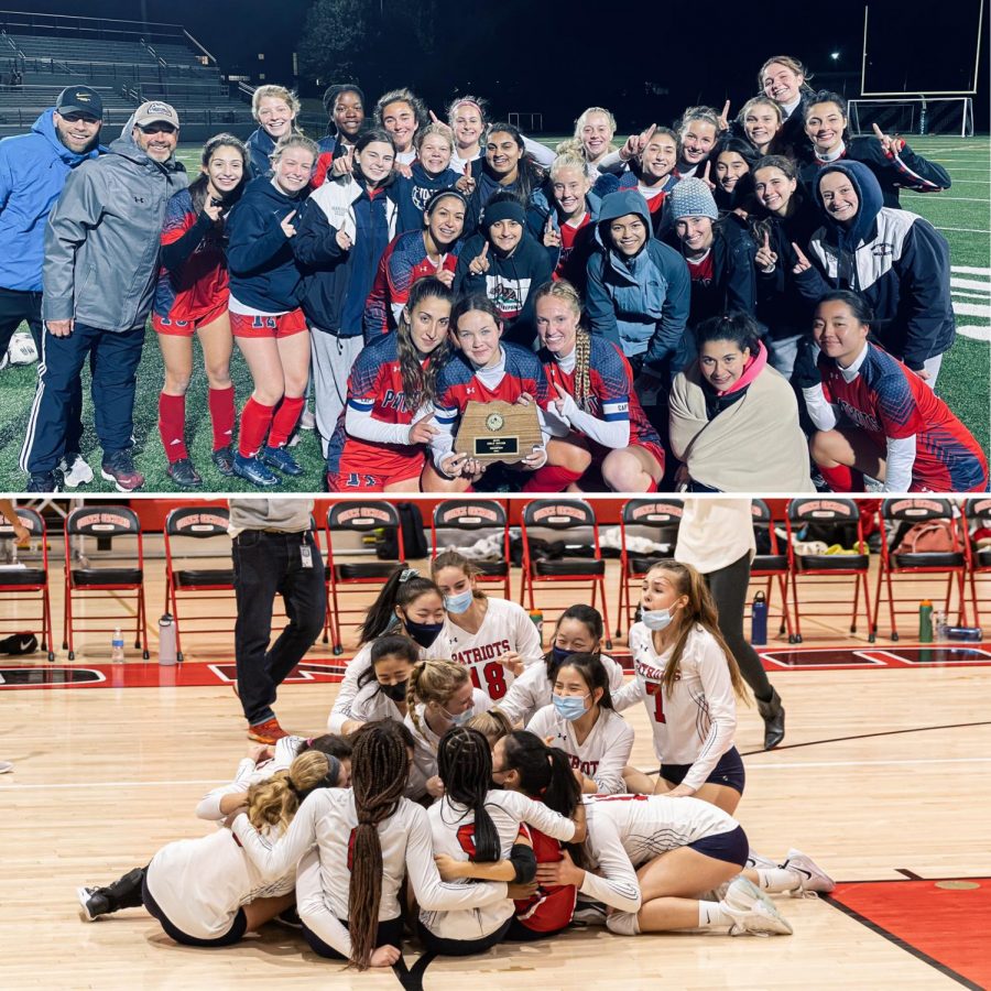 Spirts were high after the girls soccer and volleyball teams won the first county championships in their respective sports.