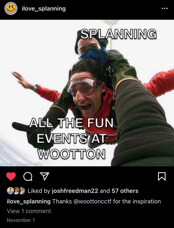 @ilove_splanning posts a meme depicting class president Dylan Safai skydiving on Nov. 1.