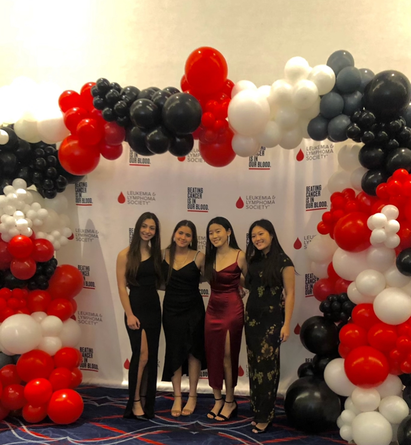 Sophomores Maria Sofronas, Lizzie Misovec, Kelly Ren and Samantha Lau attend the Leukemia and Lymphoma Societys Students of the Year Grand Finale Event on Mar. 12. It was a great experience for a great cause, Lau said.