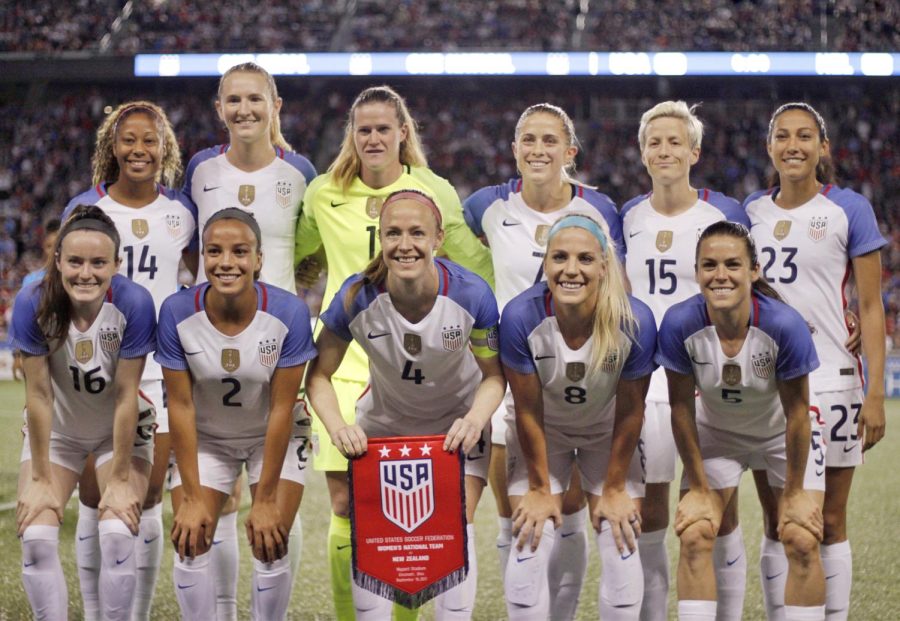 The United States Womens National Team poses after their win against New Zealand in 2017.
