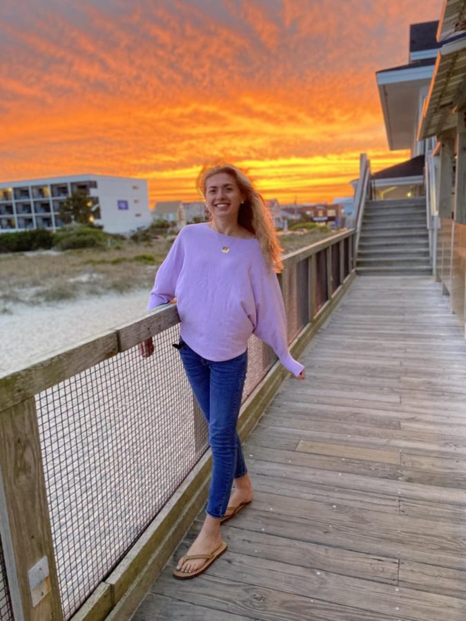 Junior Maya Gottesman enjoys a sunset at Wrightsville Beach over spring break.