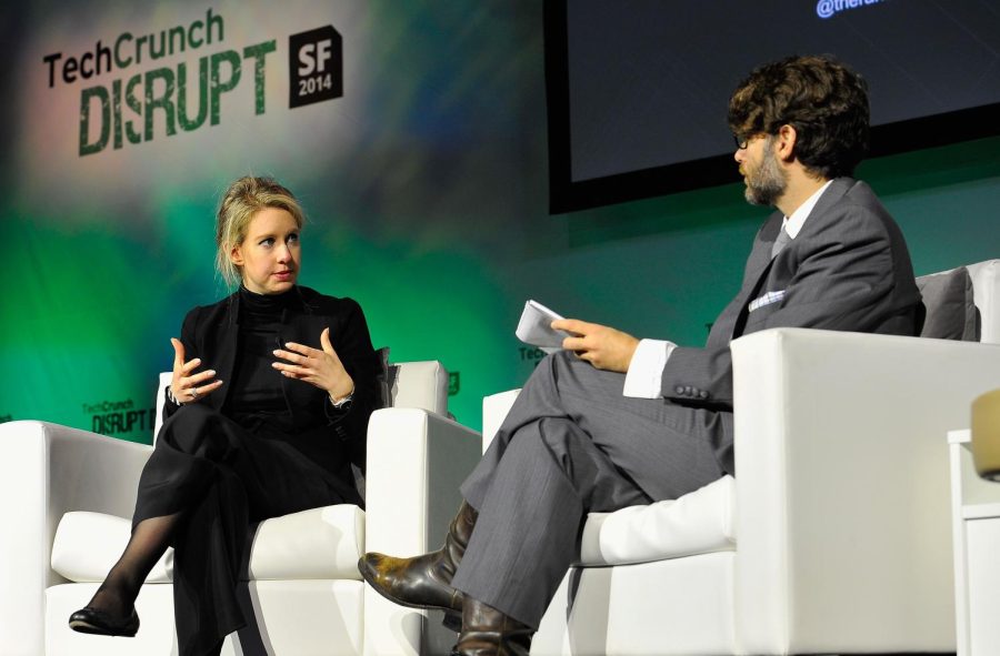 Theranos+Chairman%2C+CEO+and+Founder+Elizabeth+Holmes+and+TechCrunch+writer+and+moderator+Jonathan+Shieber+speak+onstage+at+TechCrunch+Disrupt+at+Pier+48+on+Sept.+8%2C+2014