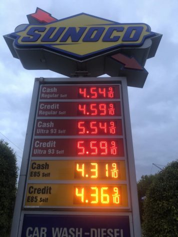 The pump gets pricier - well, at least it does at this Sunoco by the Travilah Square Shopping Center as of May 5.