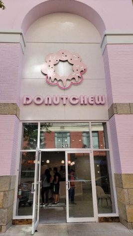 The exterior of the newly opened DonutChew welcomes customers.