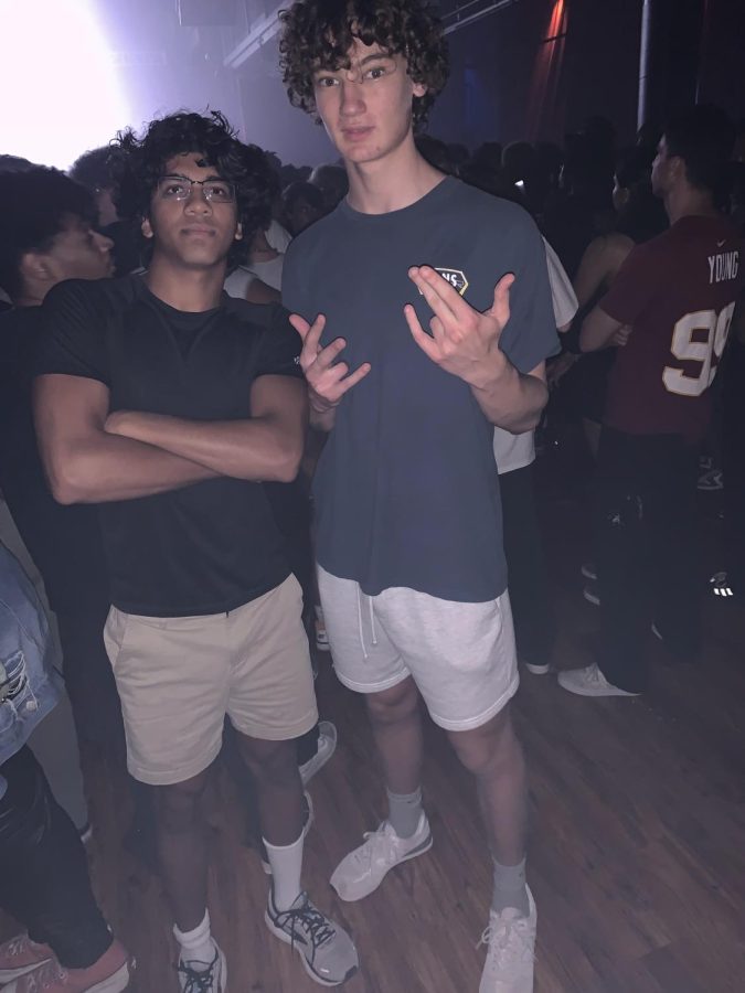 Senior David Simmons (right) and Churchill senior Ashvin Puri prep for Ken Carsons X Man Tour at the Fillmore. The Aug. 8 concert included a guest appearance from Destroy Lonely.