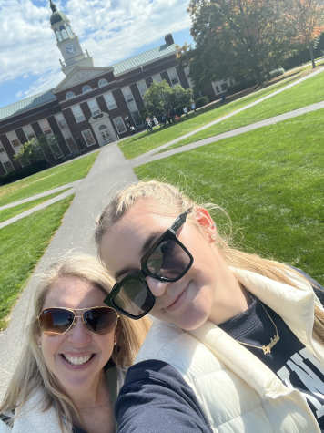 Senior Lyndsie Lewis visits her top school, Bucknell University, in Lewisburg, PA, with her mom Kelli Lewis.