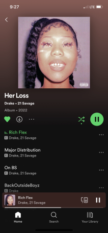 Drake and 21 Savage new album Her Loss on Spotify for listeners.