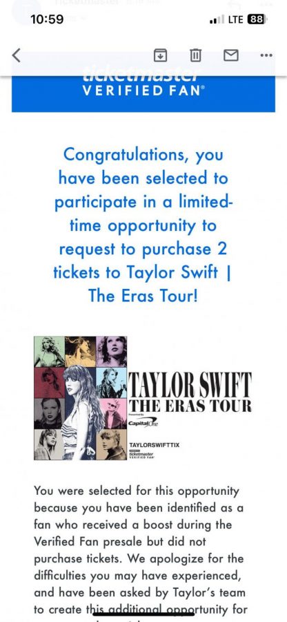 Lucky fans were selected to request two tickets to The Eras Tour.