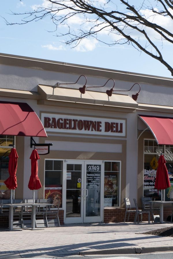 The Bageltowne Deli storefront in Traville Village.