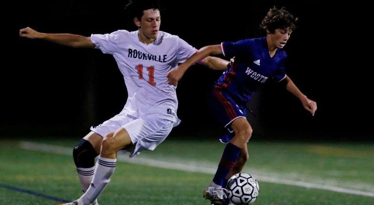 Sophomore Alex Balian dribbles a defender in a game against Rockville last year.