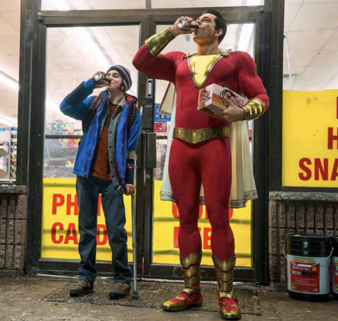 Shazam and Freddy Freeman, played by Zachary Levi and Jack Dylan Grazer, adventure together.