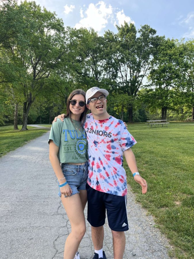 Seniors Josie Starr and Danny Fitzgerald have fun at the senior picnic on May 12.