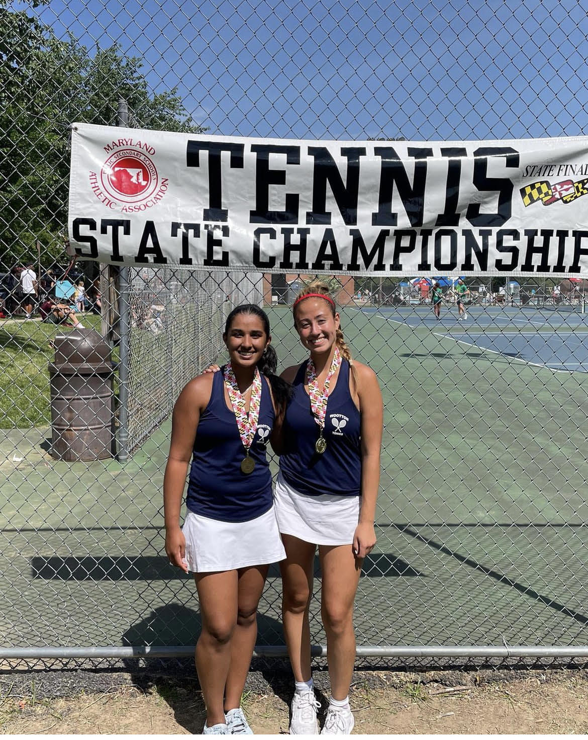 Senior Anusha Iyer and Junior Naomi Esterowitz repeat state champions in girls doubles.