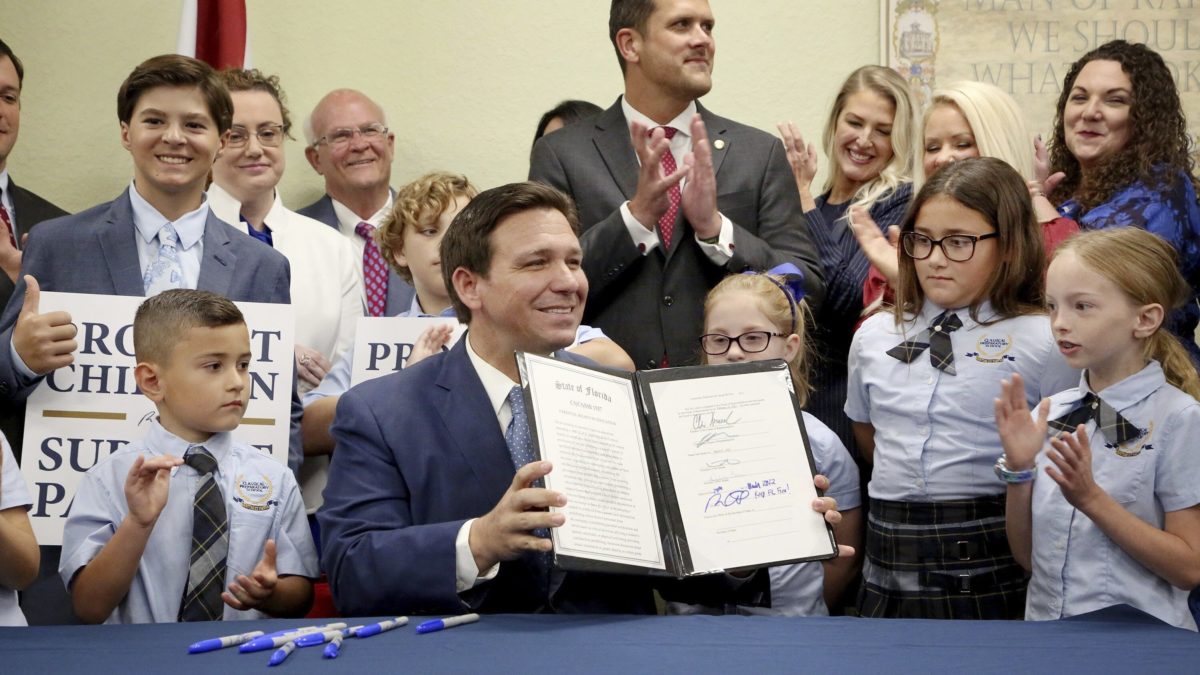 Florida Gov. Ron DeSantis signed the Parental Rights in Education bill in March 2022, banning class instruction on gender identity or sexual orientation in schools.