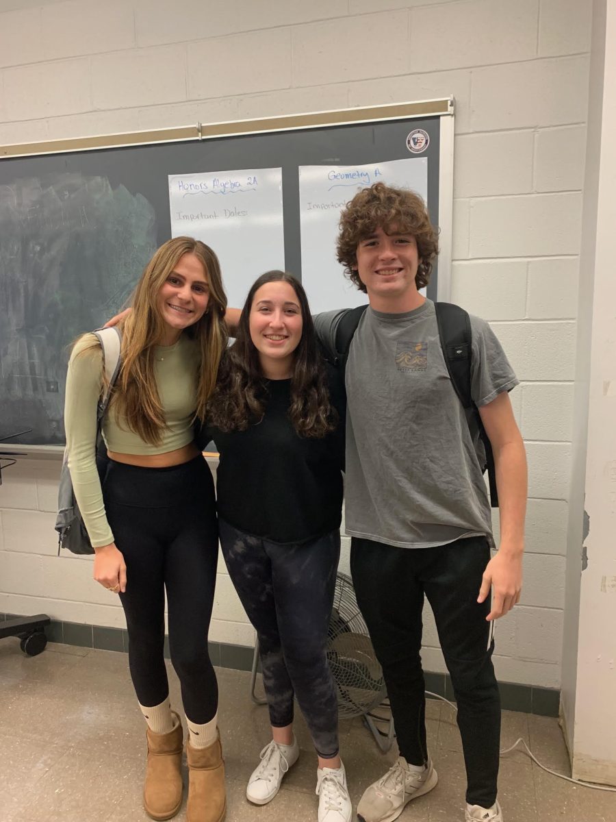 Juniors and club leaders Nikki Cohen, Abby Needleman and Charlie Balian attend their first Small Things Matter Club meeting.