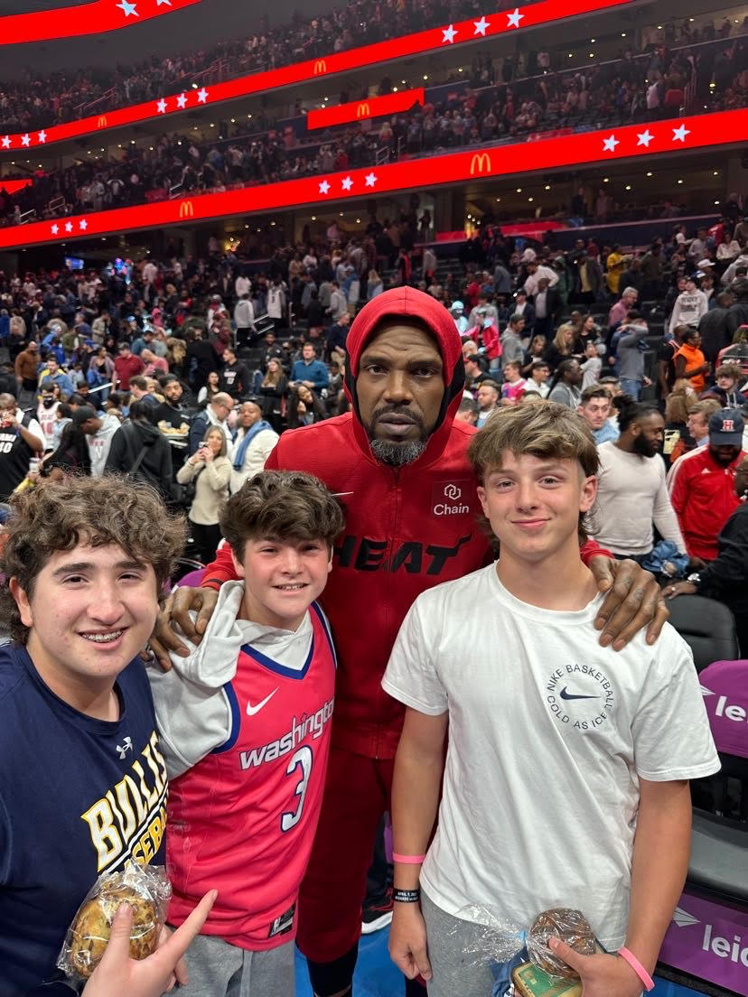 Sophomore Blake Graham and friends meet NBA player Udonis Haslem in Capital One Arena (Washington D.C.)