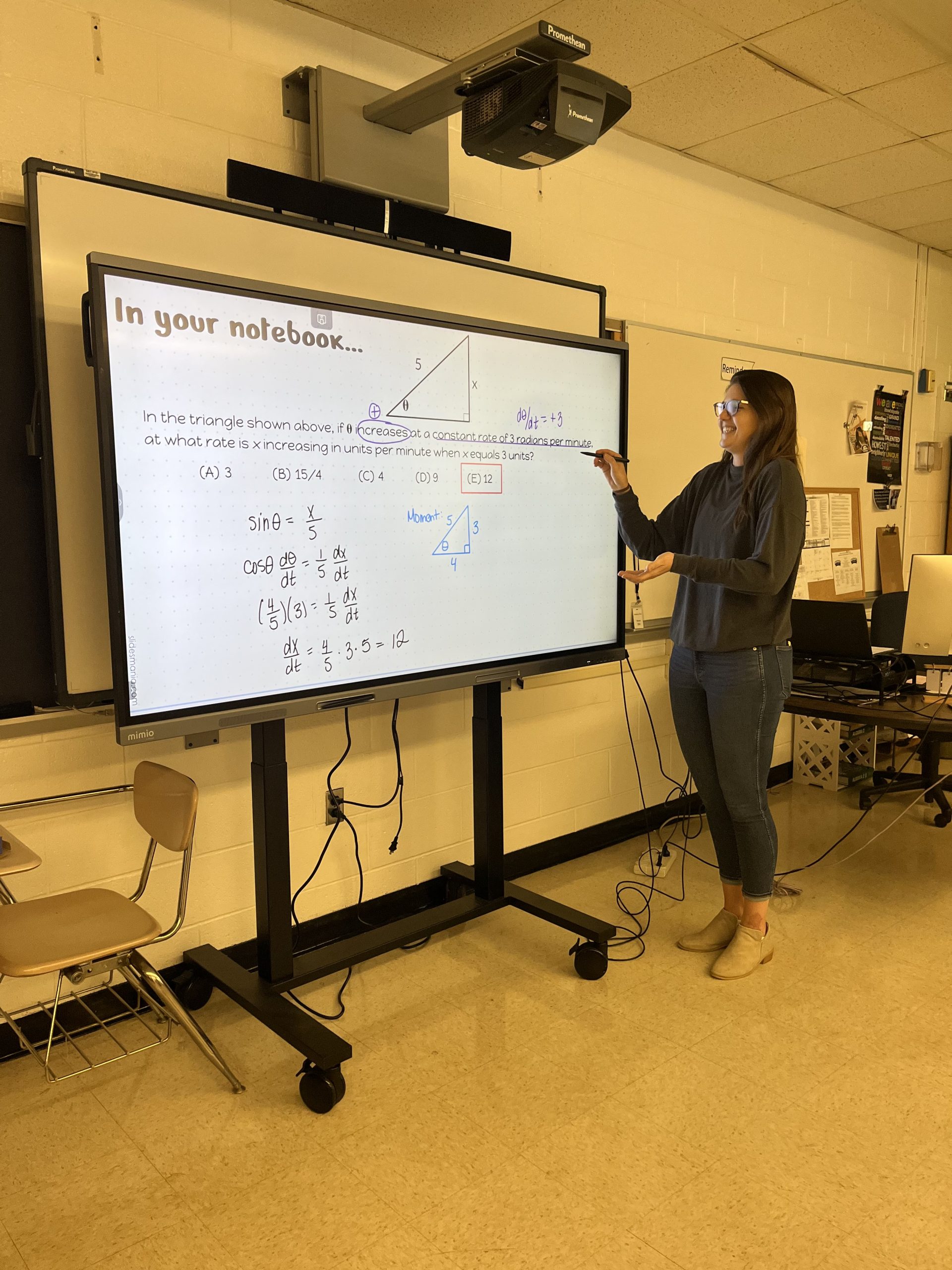 Math teacher Madison Swan teaches an AP Calculus lesson on Nov. 20.