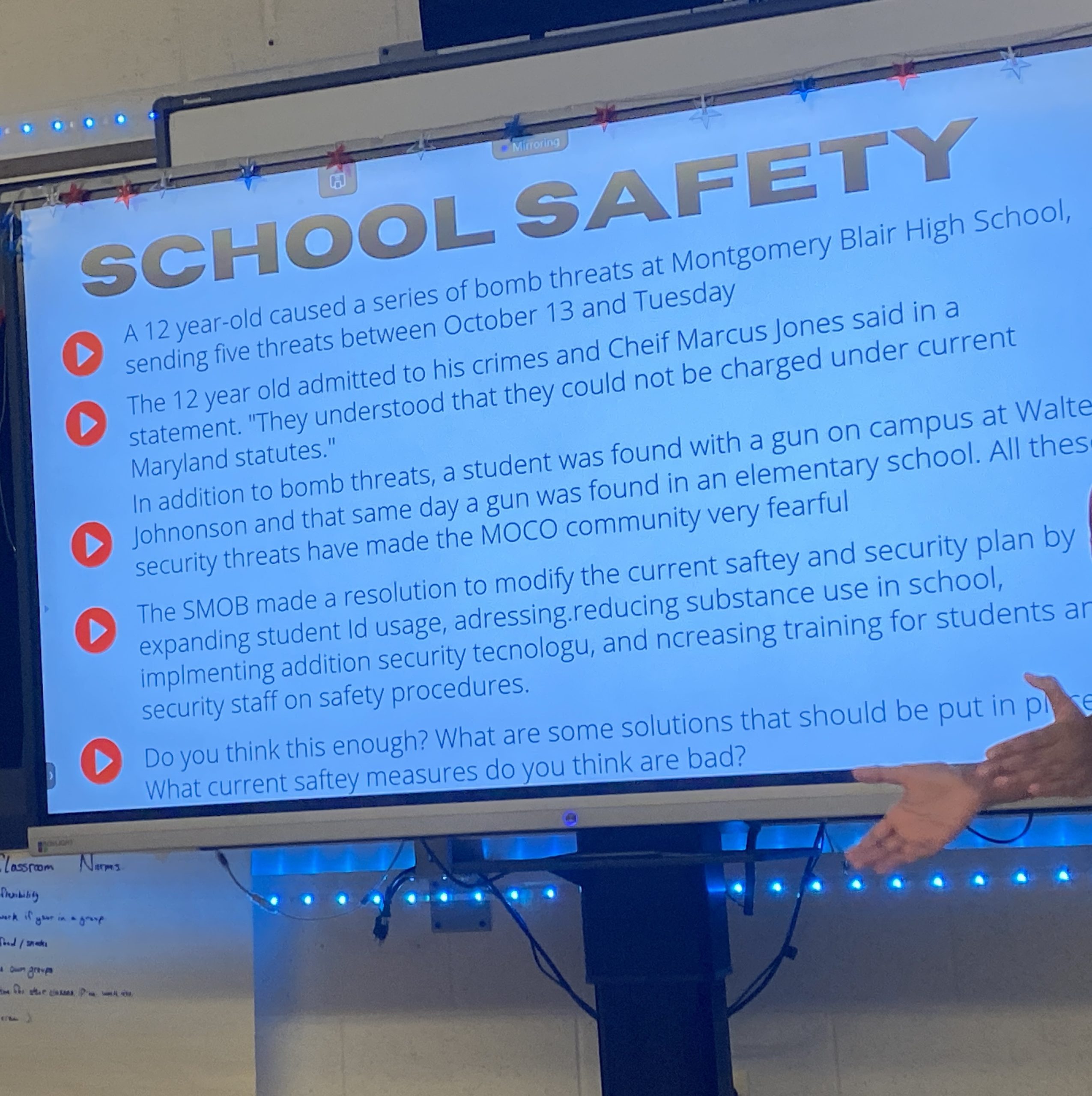 The Activist Club discusses school safety and how MCPS can keep students safe.