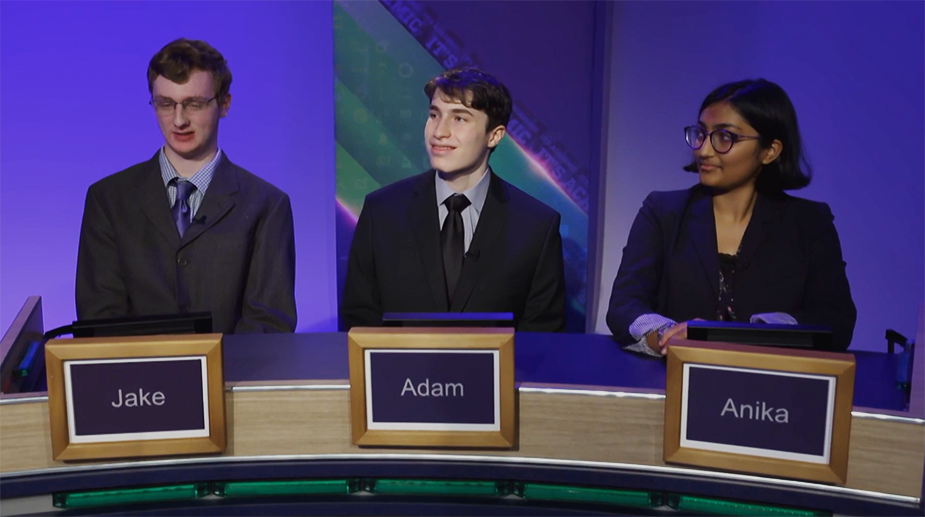 Juniors Jake Dorfman, Adam Blutstein and Anika Sharma competed in the first  Its Academic episode of the season, which aired on Oct. 14.