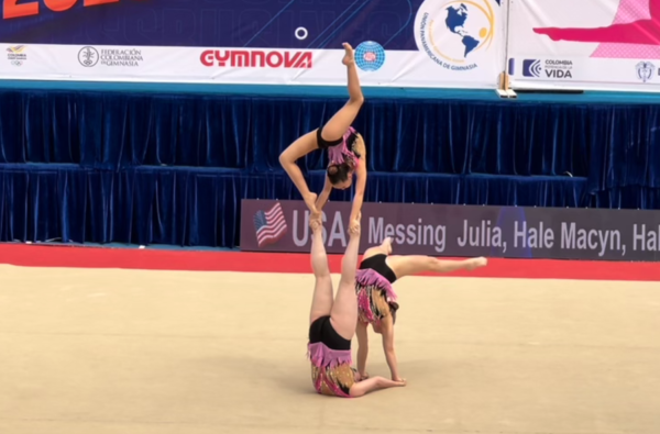 Julia Messing, Macyn Hale and their partner compete at the Pan American Club Games in Ibagué, Columbia.