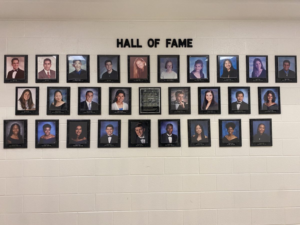 The Hall of Fame wall is near the main office.