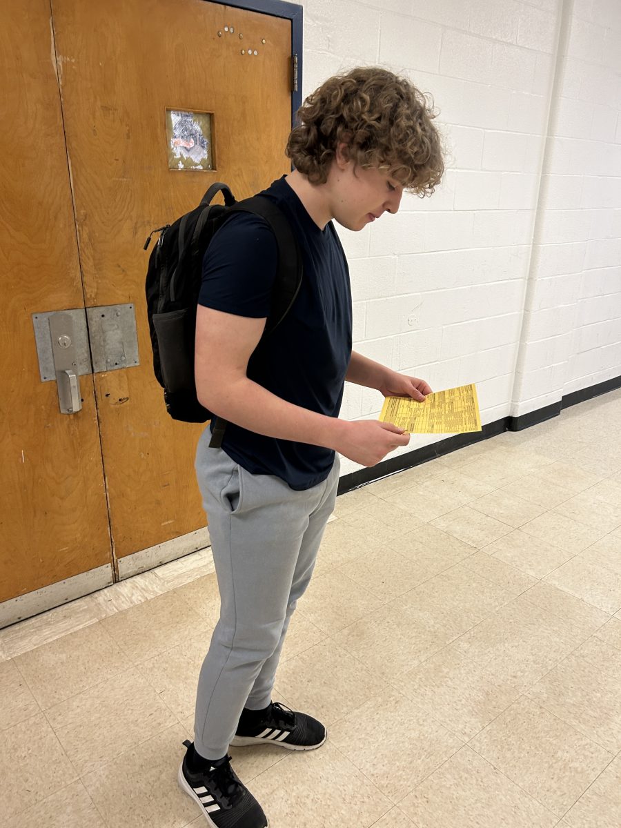 Junior Thomas Mehler inspects classes offered for the 2024-2025 school year.