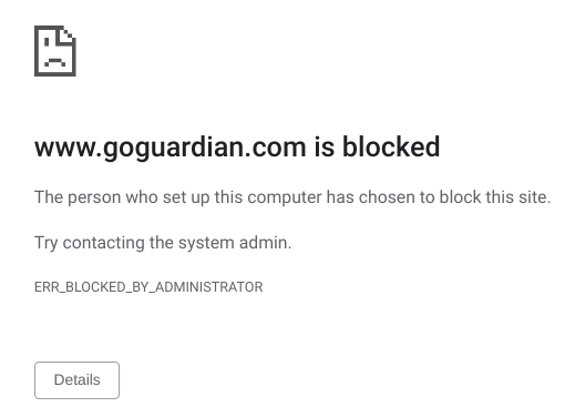 GoGuardian blocks websites that are deemed inappropriate on school-owned Chromebooks.