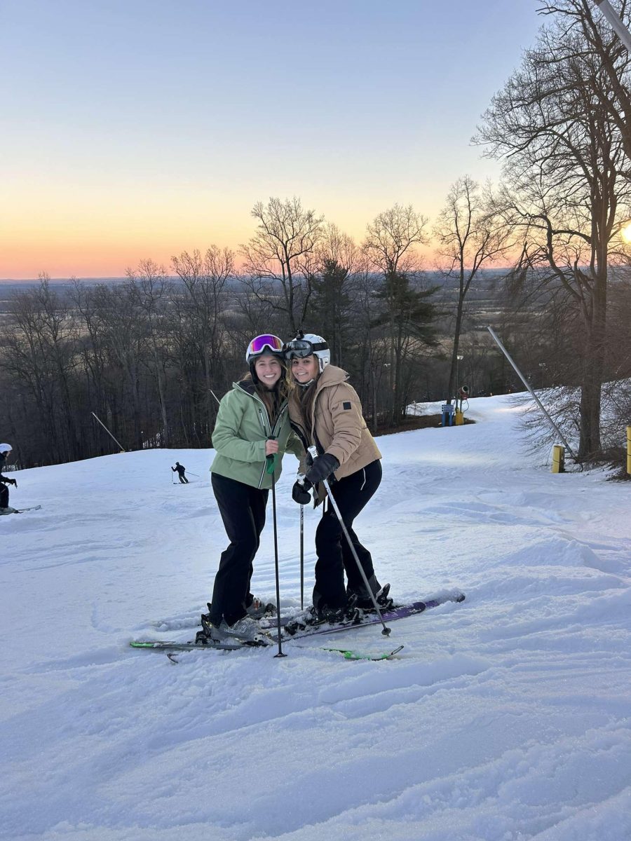 Sophomores Danielle Rubin and Marley Hoffman ski at Liberty Mountain Resort. Hoffman and Rubin experienced a good snow day with almost every run open on Feb. 3.