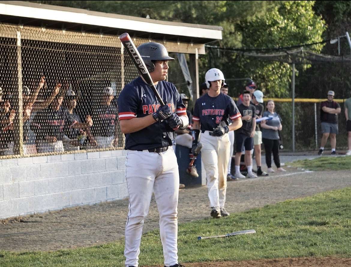 Senior Lucas Sossa is at bat against Poolesville.  Our coaches encourage us to make mistakes because it means we are stepping outside of our comfort zone, Sossa said.