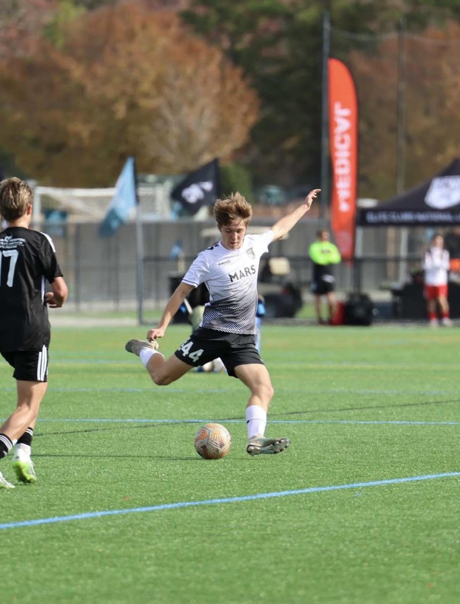 Junior Max Podlesny plays soccer for his club, Potomac Soccer. Podlesny plays for both the Potomac 2006 team and Woottons varsity soccer team. “Club sports are better since the people who play are better at the game and less injuries occur when games happen,” Podlesny said.