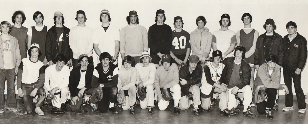 The+1973+baseball+team+takes+their+team+picture.+The+team+included+Buddy+McCracken+and+his+friends%2C+Duane+Westrick%2C+Ted+Duggan%2C+and+Mike+Shaheen+who+were+all+juniors.+