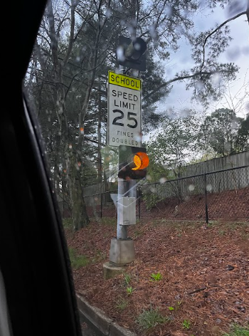 A radar speed sign along Wootton Parkway monitors cars driving by. Recent safety issues have caused concerns around drop-off and speeding. In education, safety and security need to be our top priority, Assistant Principal Stephanie Labbe said.