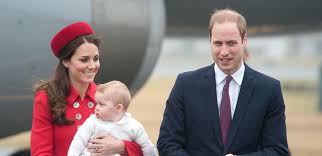 William and Kate Middleton with their first child, Prince George.
