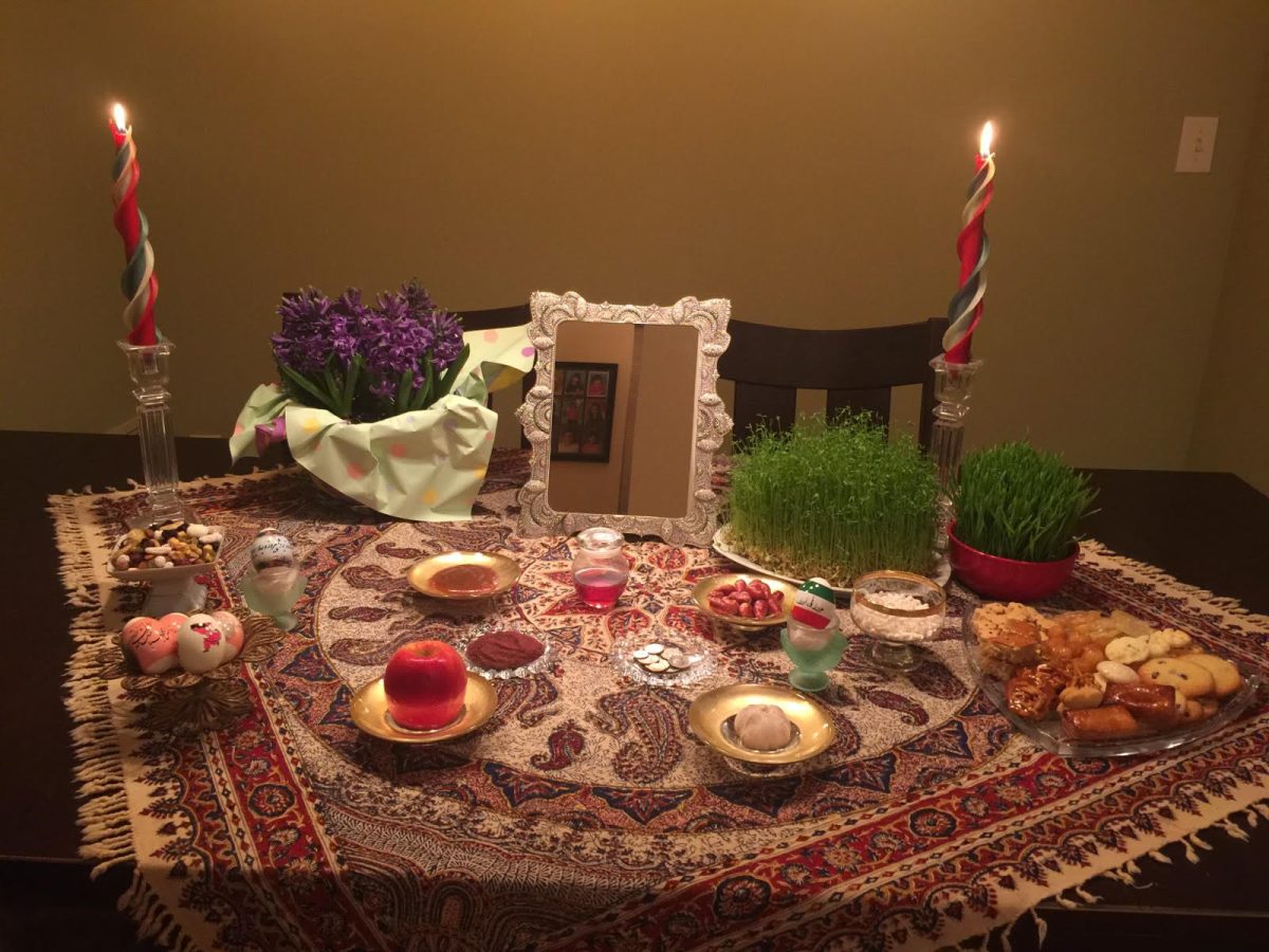 A traditional Nowruz centerpiece is called Haftseen, meaning seven s in Persian. Each item symbolizes key principles in Iranian culture.