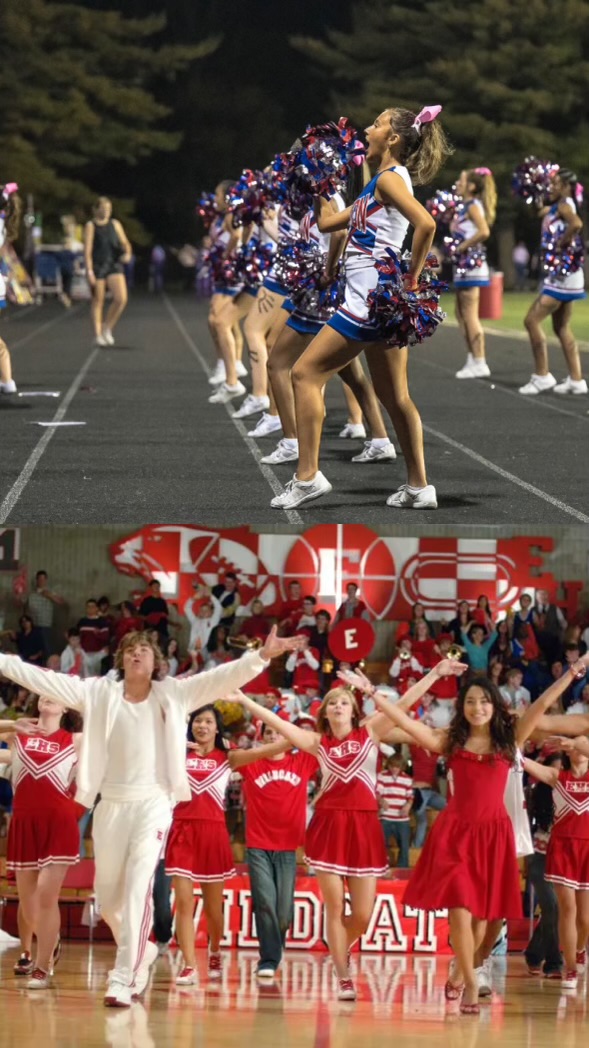 School+cheerleaders+during+the+homecoming+football+game+parallel+those+from+the+High+School+Musical+pep+rally.