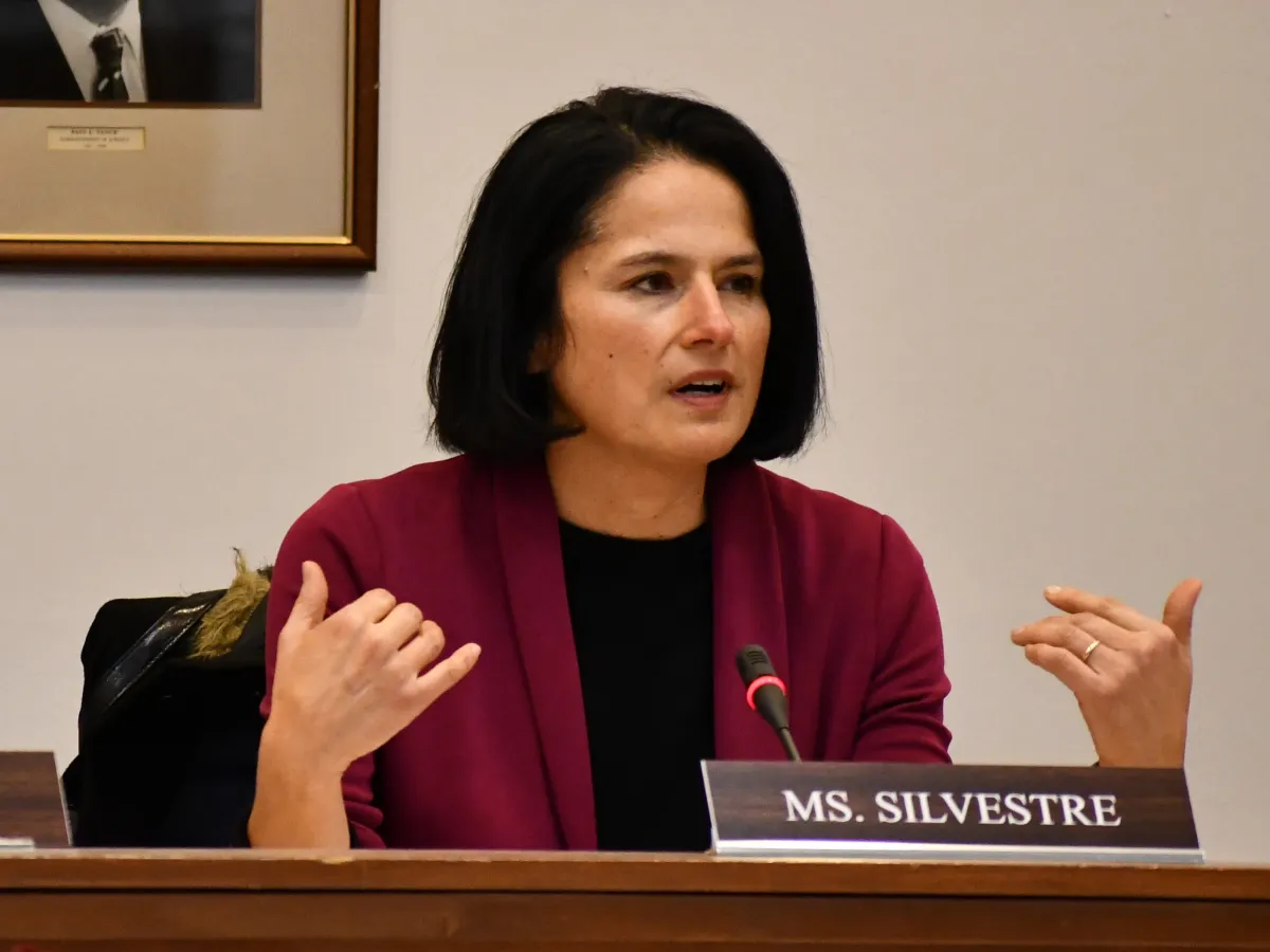 Montgomery County Board of Education President Karla Silvestre testifies on Capitol Hill about antisemitism across the county on May 8.