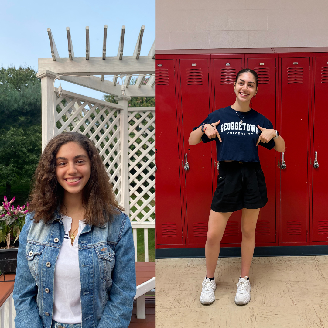 Senior Kristina Khrimian on her first day in high school in 2020 and on the day she committed to her dream college, Georgetown University. I dont think high school went by as fast as I expected it to, largely because of the pandemic, but it has made me even more excited for my next steps in college, Khrimian said.