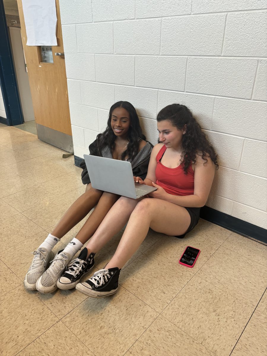 Juniors Lainey Berman and Nibras Hassan watch 10 Things I Hate About You to unwind before sports practices. I like watching these kinds of movies with my friends because rom-coms are a pretty universally liked genre, Berman said.