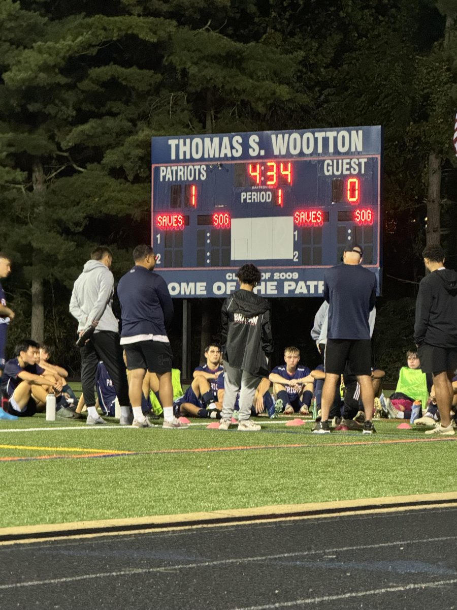 Varsity boys' soccer faced Watkins Mill on Sept. 17. The Patriots lead in the first half, then scored another goal late in the second half to give them a 2-1 win. "We were happy during halftime but definitely need more," junior Aadi Chaudhari said.