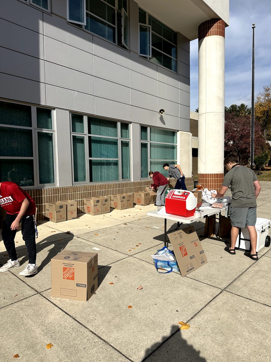 Families4Families members set up for their first food drive on Oct. 26.