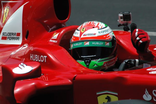 Formula 1 driver Giancarlo Fisichella races in his Ferrari F1 car at the Race for Peace in Jerusalem, Israel.